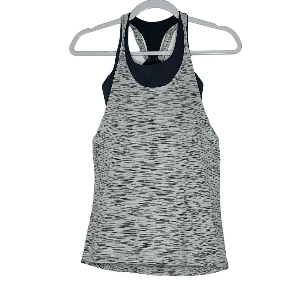 lululemon yoga shirt tank top Women's‎ size 2 Gray  Stretch